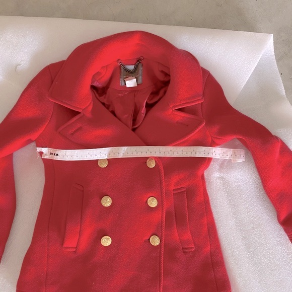 J Crew Women’s Red Pea Coat Stadium Cloth Nello Gori - Picture 7 of 9